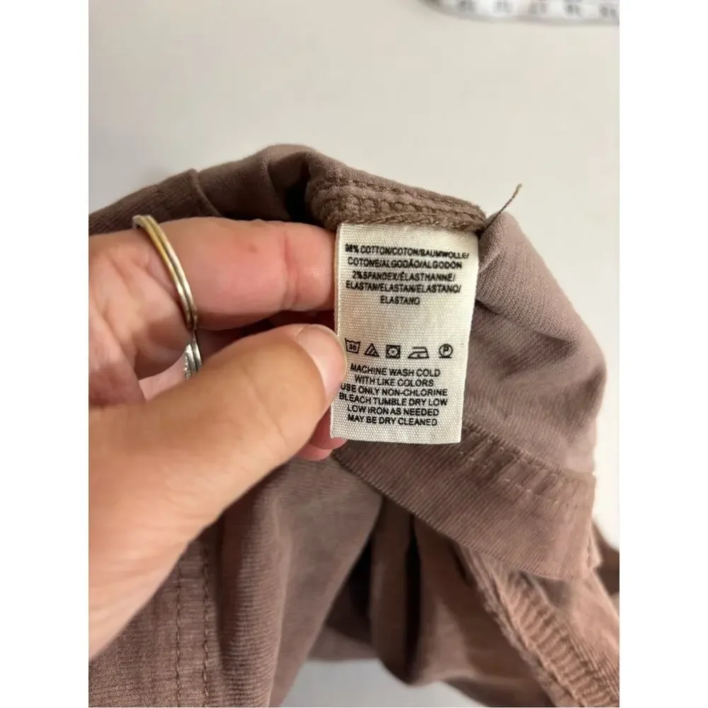 Free People Layla dark brown corduroy mini skirt women size 12